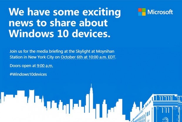 Microsoft realizará un evento Windows 10 el 6 de Octubre