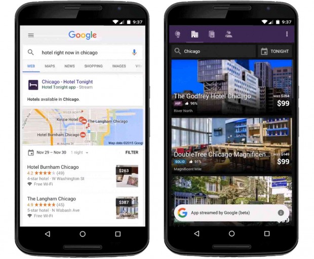 Google realizará stream de apps dentro de búsquedas