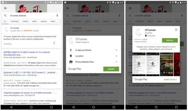 Google permitiría instalar apps Android directamente desde los resultados de búsqueda