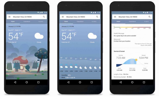 Google mejora la información del clima para Android