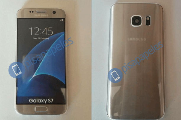Unidad de exhibición del Samsung Galaxy S7 en plateado aparece en fotos