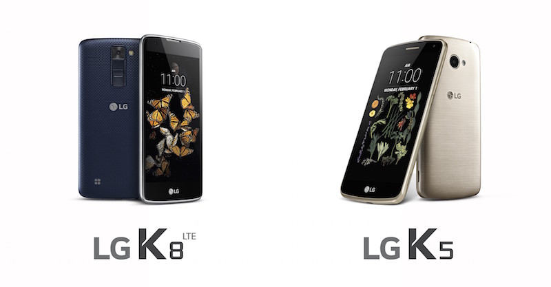 LG anuncia oficialmente al LG K5 y al LG K8