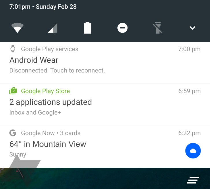 Android N tendrá panel de ajustes rápidos rediseñado