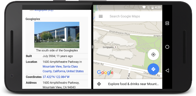 Android N splitscreen