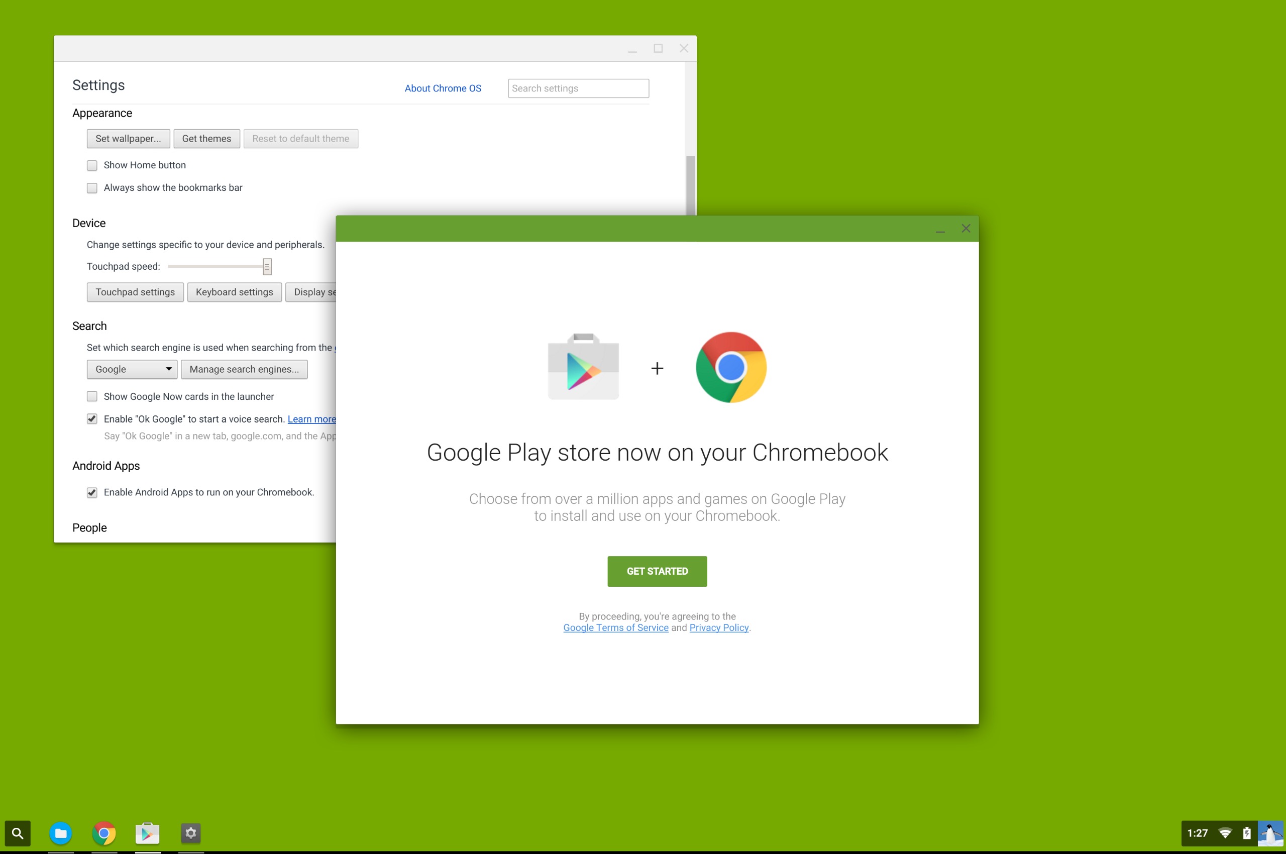 play store chrome os