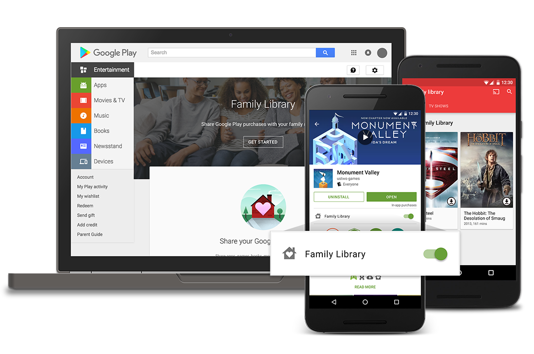 Google lanza plan familiar para compartir contenido de Google Play
