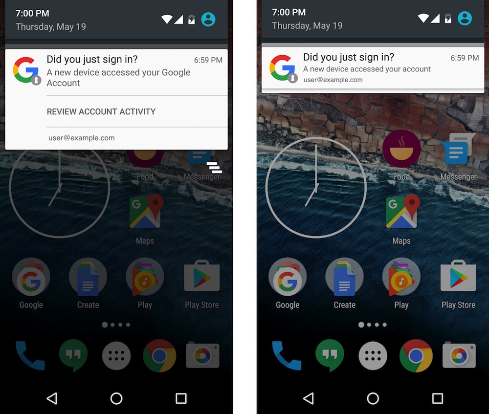 Google avisará sobre nuevos dispositivos vinculados a la cuenta del usuario Android en forma nativa