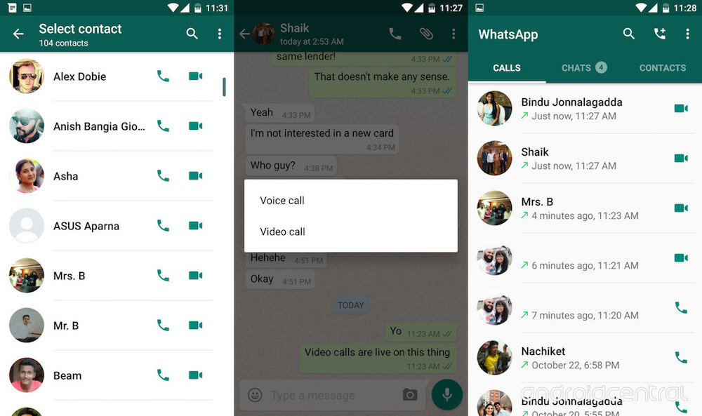 whatsapp video llamadas