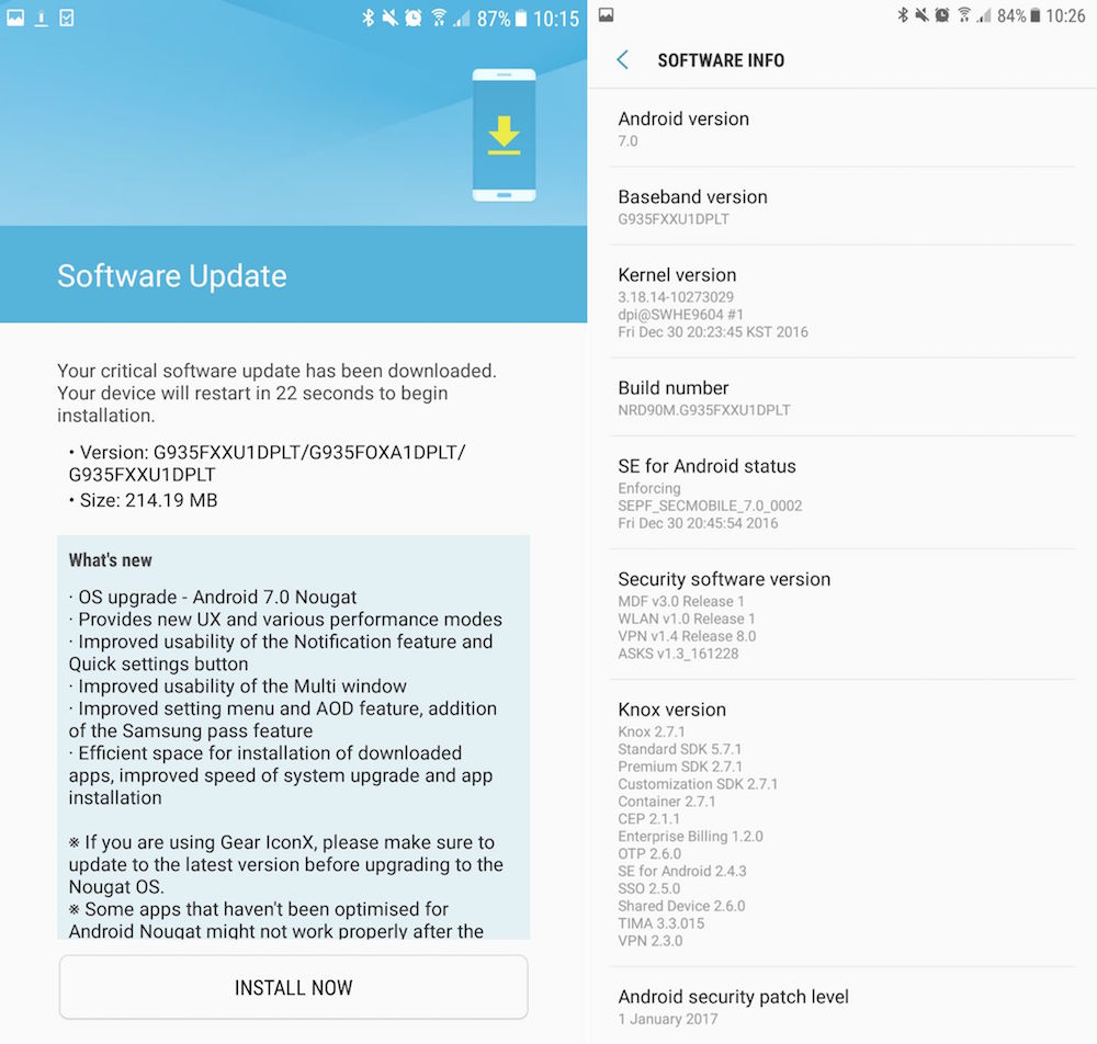 nougat s7