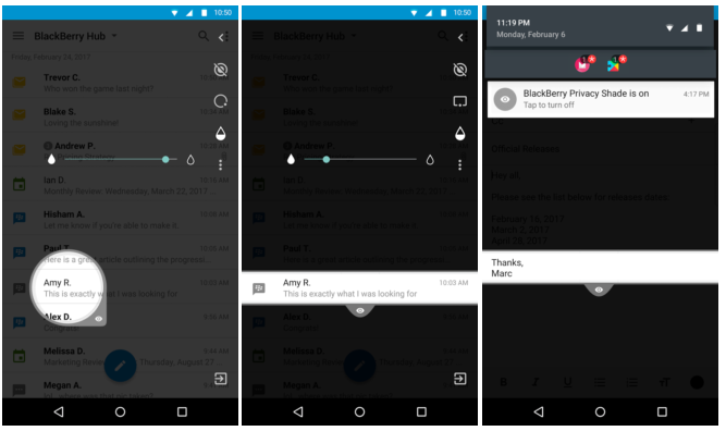 BlackBerry saca app para disuadir a quienes quieran mirar tu pantalla