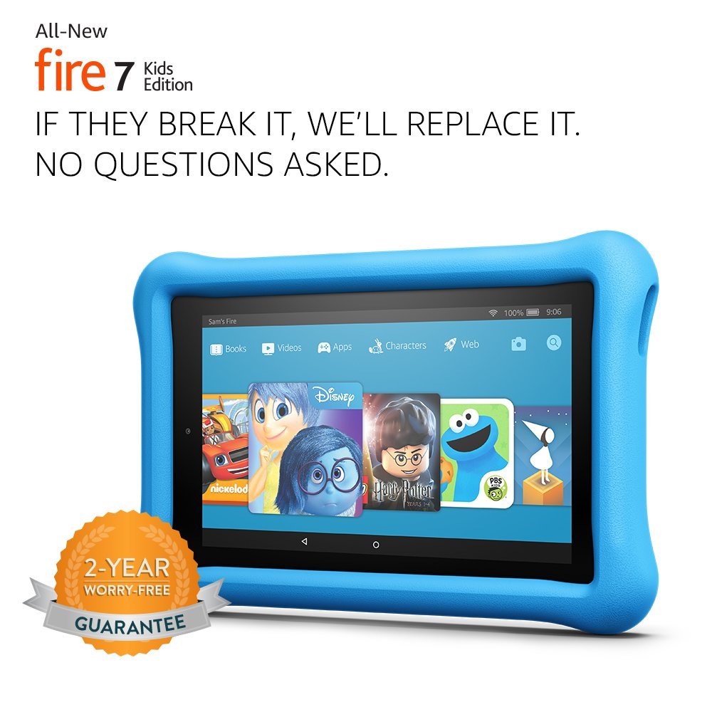 Amazon Fire 7 Kids Edition color azul.