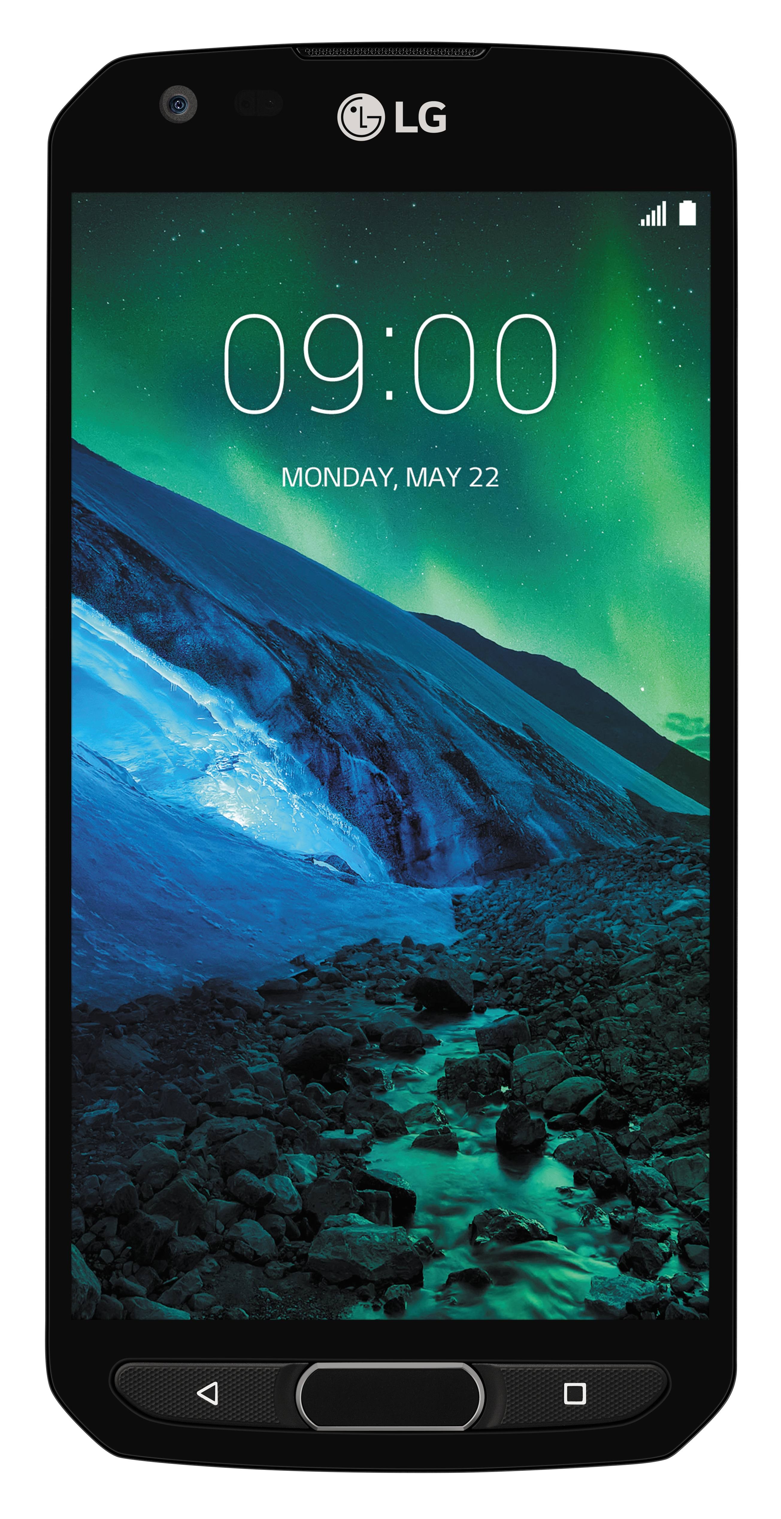 Render oficial del frente del LG X Venture color negro.