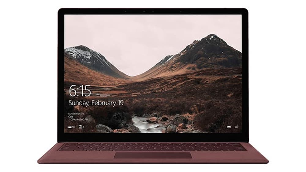 Vista frontal de la pantalla de la Surface Laptop.