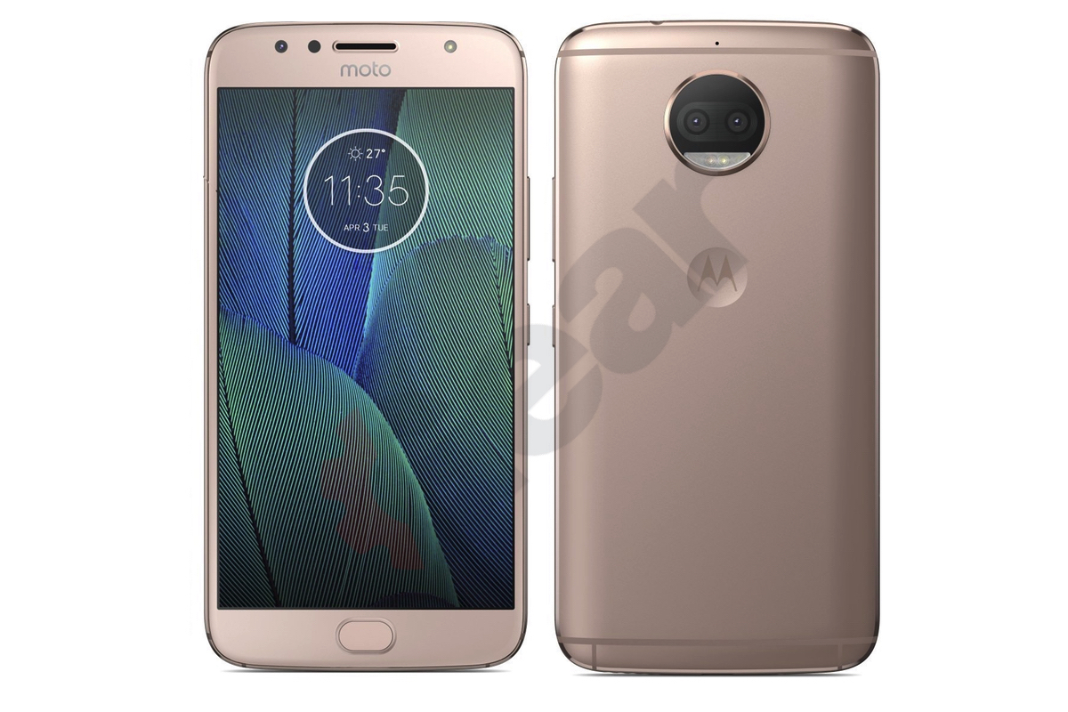 Render del Motorola Moto G5S Plus dorado y dorado. 