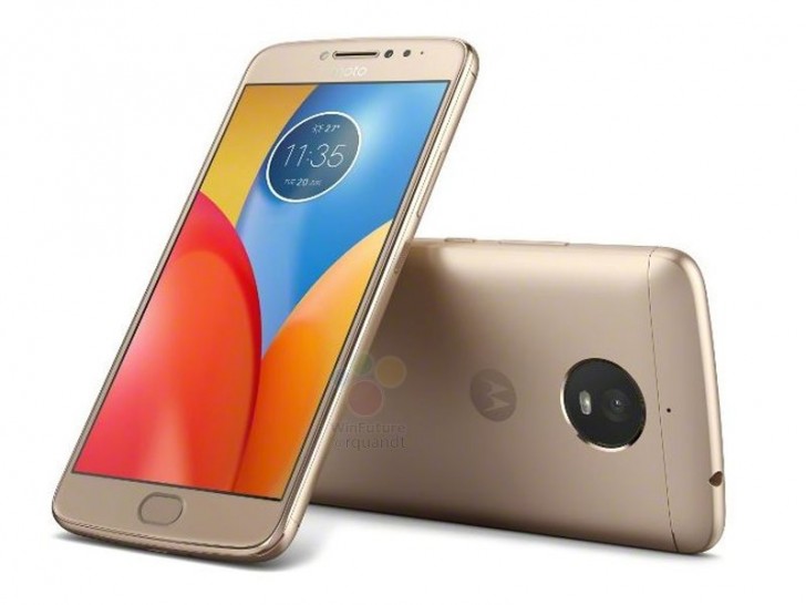 Render de prensa del Motorola Moto E4 Plus dorado.