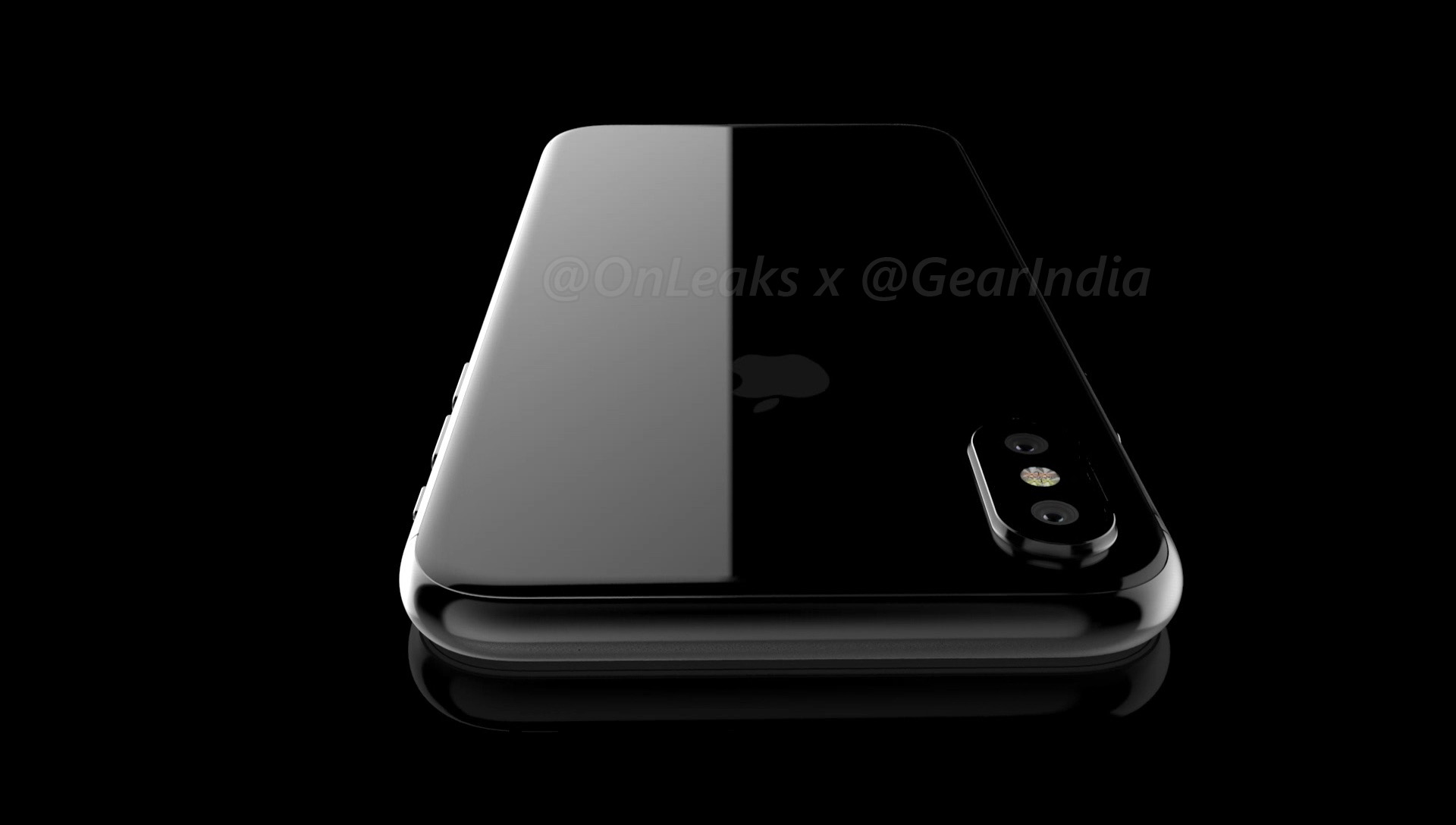 Fuga del extremo superior al inferior de la contracara del iPhone 8.