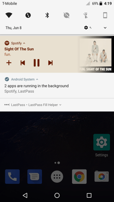 Lista de notifiacaciones desplegable en Android O Preview 3.
