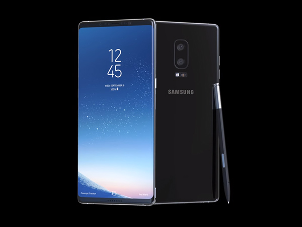 Render ilustrativo del posible aspecto del Samsung Galaxy Note 8.