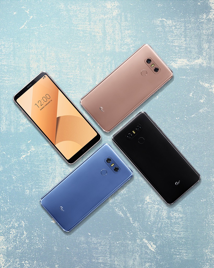Ilustración oficial de los colores disponibles para el LG G6 Plus.