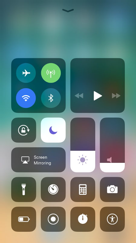 Nuevo panel personalizable de iOS 11.
