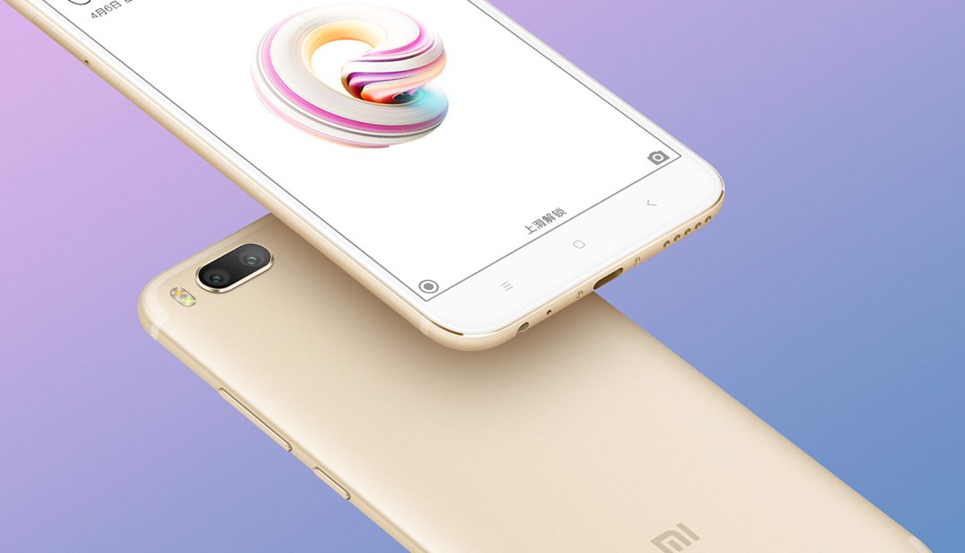 Render oficial del frente, dorso y arista inferior del Xiaomi Mi 5X.