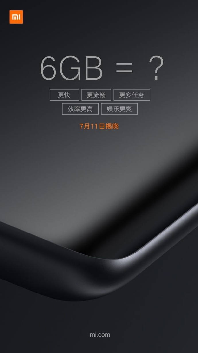Publicidad de Xiaomi para el lanzamiento de un smartphone con 6GB de RAM.