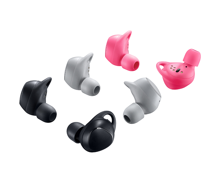Imagen oficial del Samsung Gear IconX 2018 en sus tres presentaciones. 