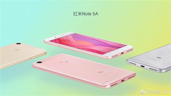Imagen oficial del Xiaomi Redmi Note 5A publicada en la red social Weibo. 