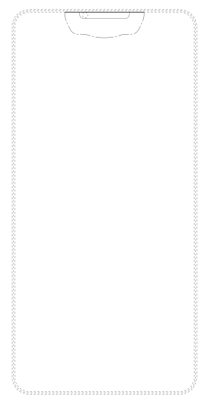 Diseño frontal de un display sin biseles según una patente coreana de Samsung.