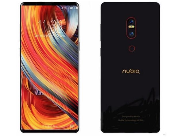 Render mostrando el frente y dorso del ZTE Nubia NX595J. 