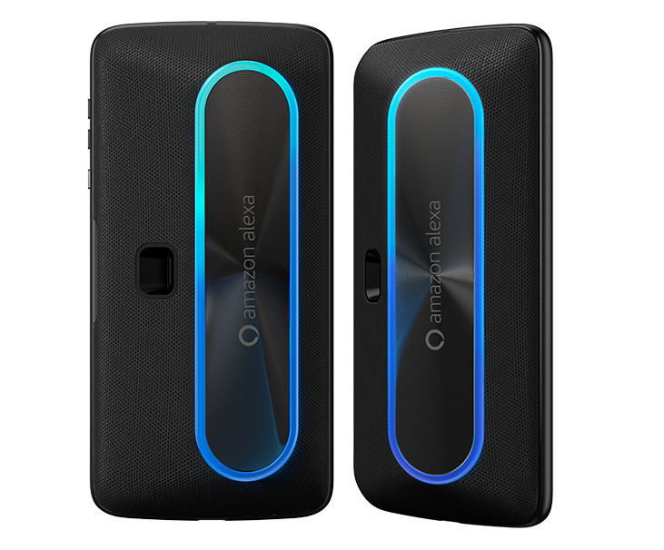 Render oficial del Moto Smart Speaker con su LED iluminado. 