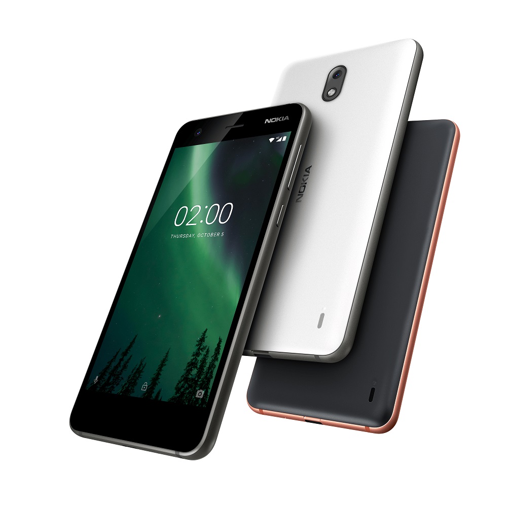 Render oficial de las tres variantes de color del Nokia 2.