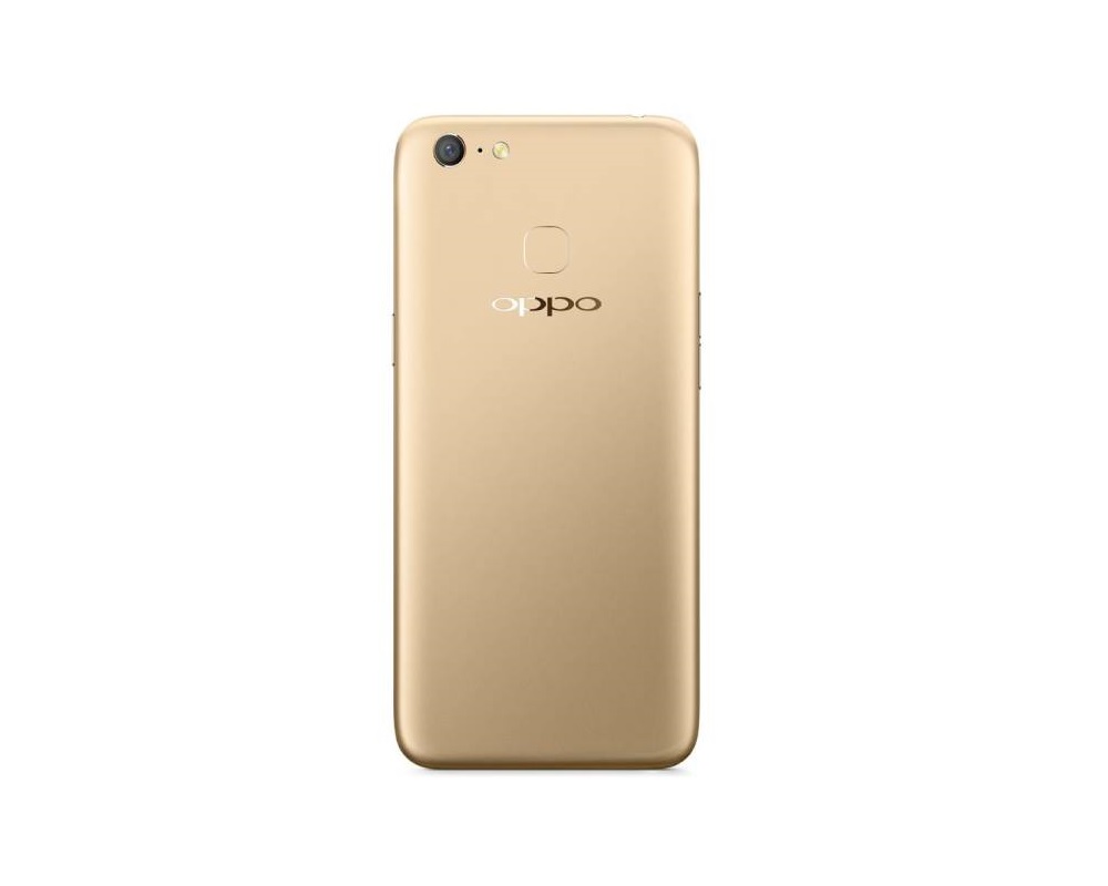 Render del dorso del OPPO F5 color dorado.