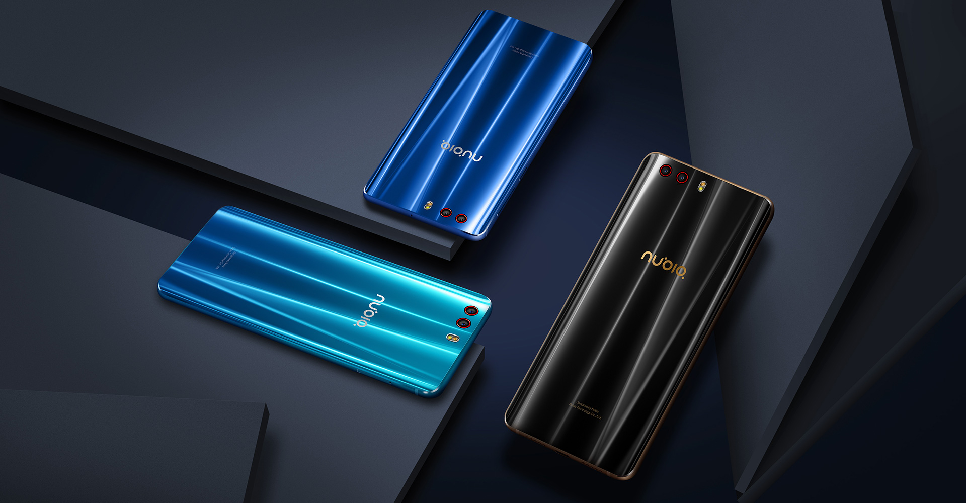 Render oficial de las tres presentaciones del ZTE Nubia Z17miniS.
