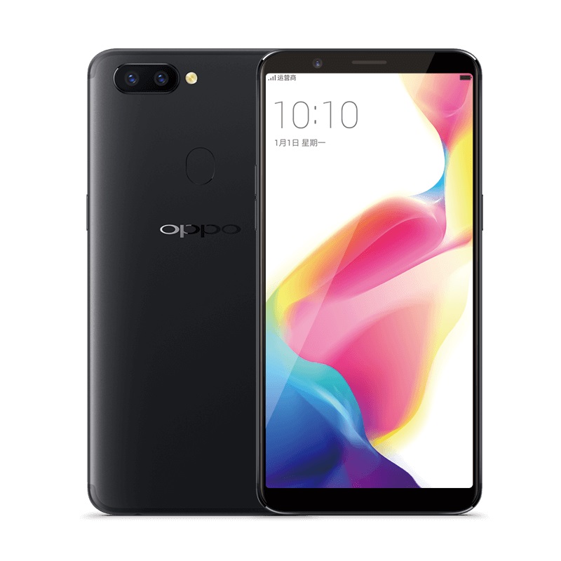 Render oficial del frente y dorso del OPPO R11s negro