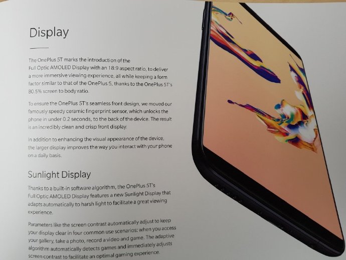 Primera de cuatro fotografías que detallarían las características del OnePlus 5T.