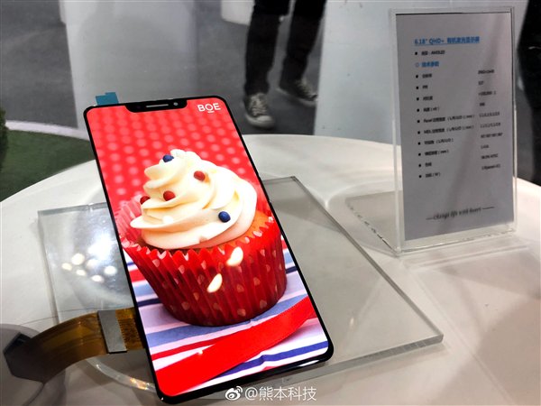 Display OLED de BOE Display con diseño idéntico al del iPhone X. 