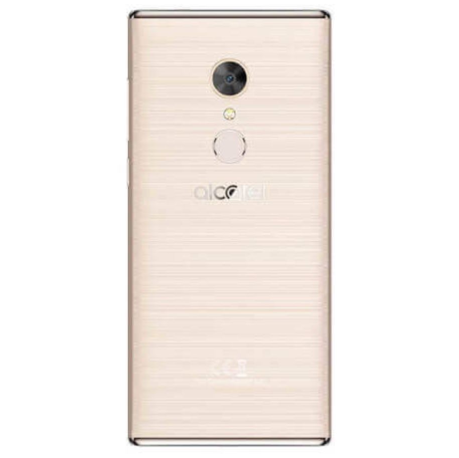 Render filtrado del dorso del Alcatel 5 color dorado.