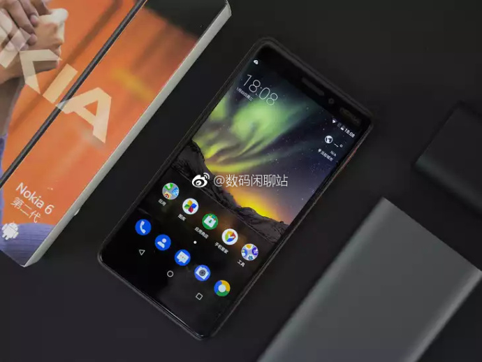 Fotografía publicitaria del Nokia 6 (2018) filtrada en la red social Weibo.