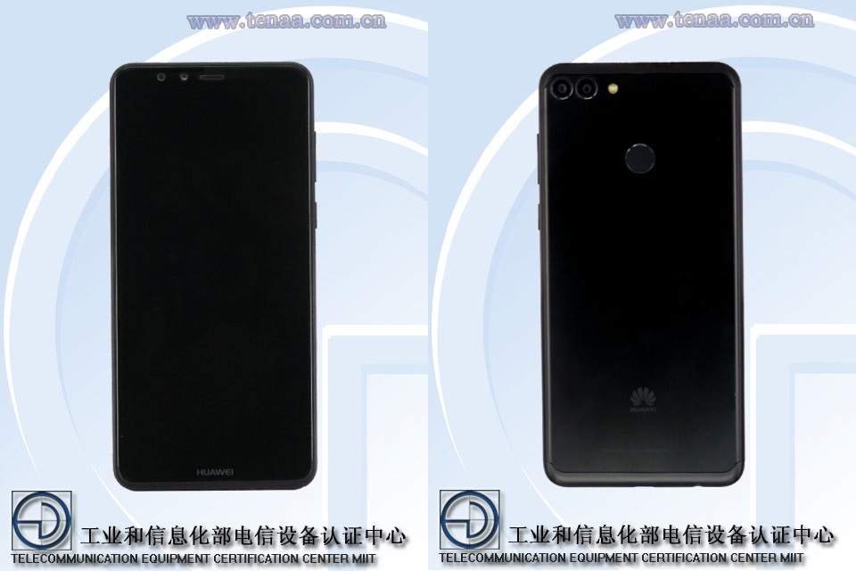 Render frontal y render dorsal del Huawei "FLA-AL00" según TENAA. 