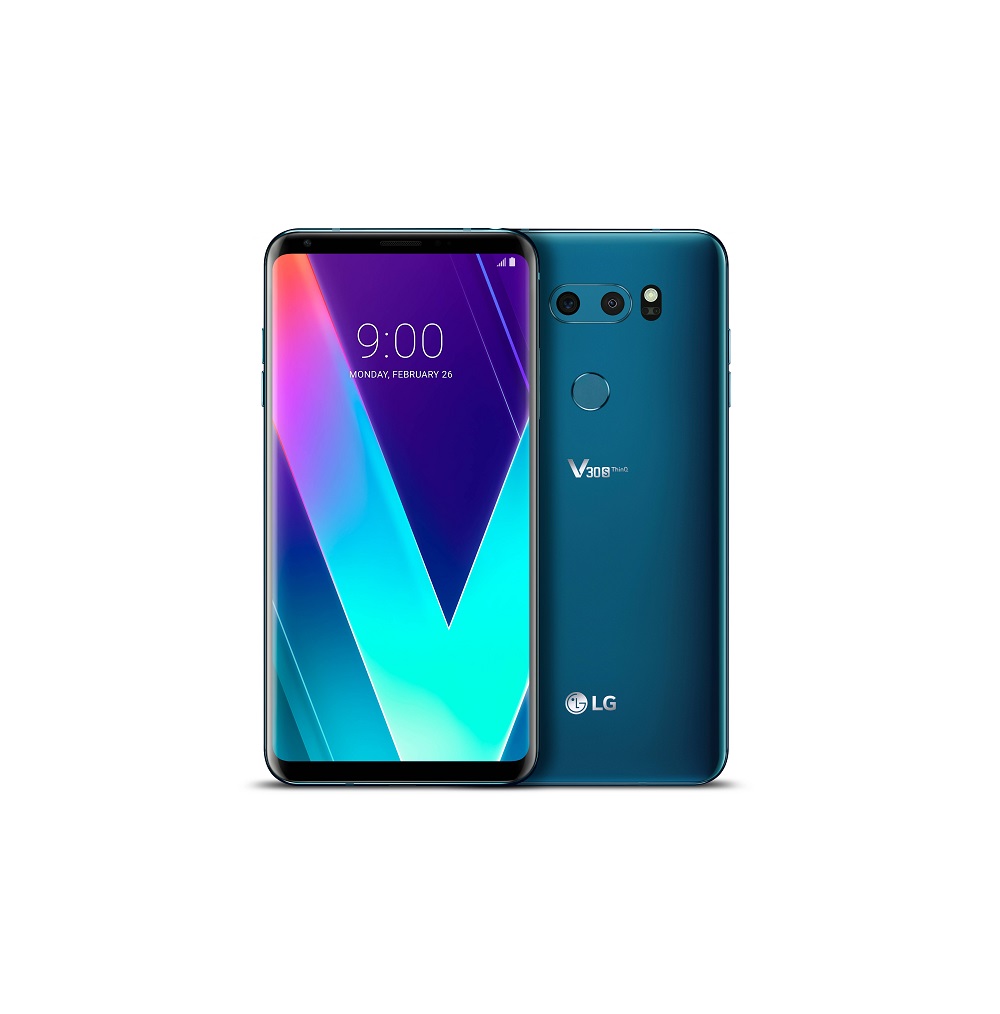 Render oficial del LG V30S ThinQ en su variante de color "New Maroccan Blue".