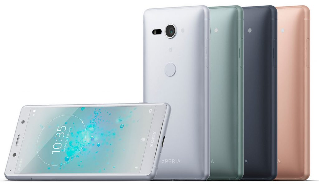 Render oficial de todas las variantes de color del Sony Xperia XZ2 Compact.