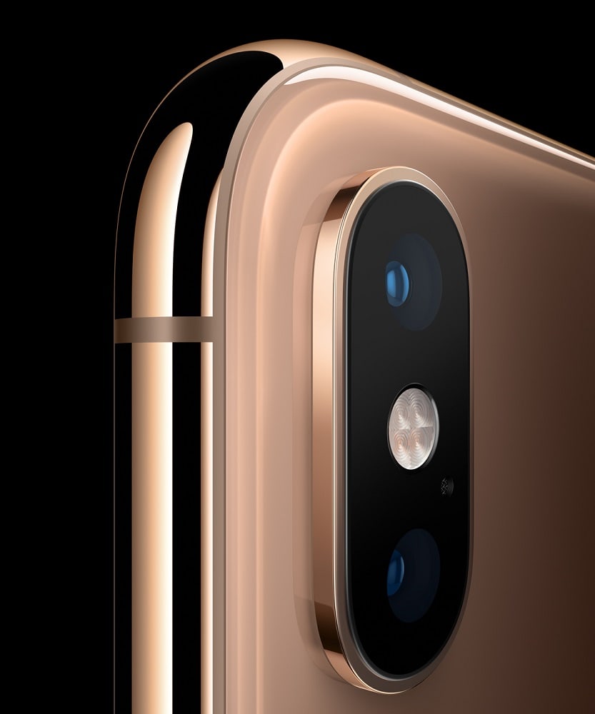 Render oficial de la cámara posterior dual del iPhone Xs y el iPhone Xs Max.