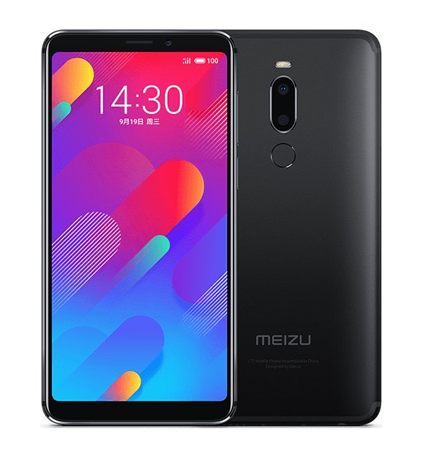 Render oficial del frente y dorso del Meizu V8 Pro color negro.