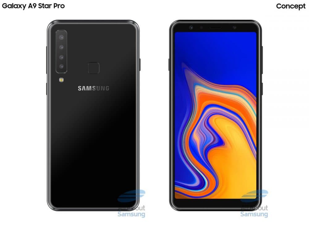 Render conceptual del Samsung Galayx A9 Star Pro provisto por All About Samsung.