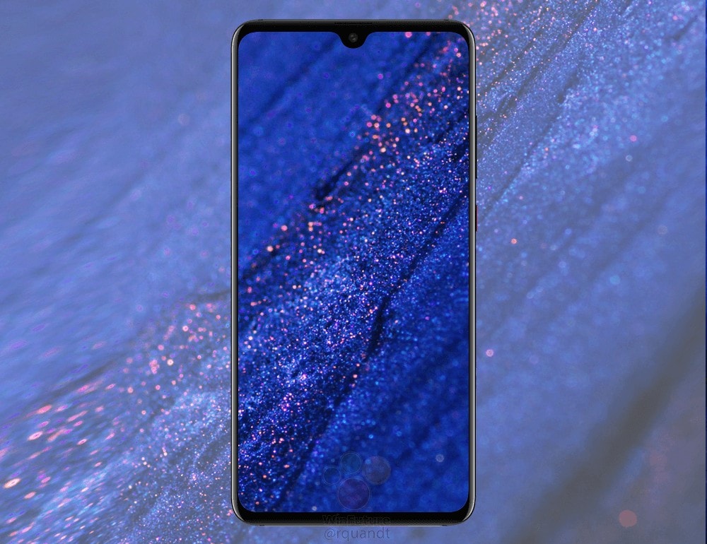 Render frontal filtrado del Huawei Mate 20.