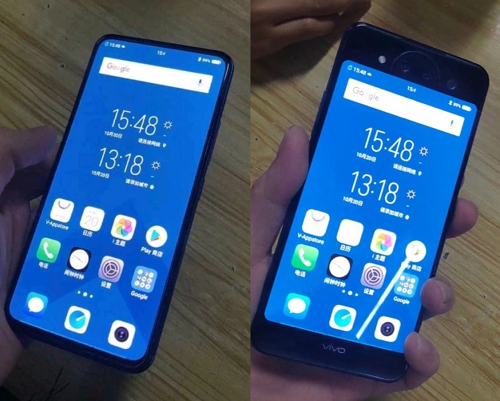 Fotos del Vivo NEX 2 con una pantalla en cada una de sus caras
