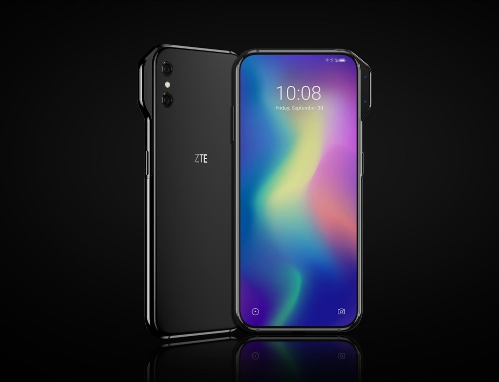 Render conceptual del ZTE Axon V con cámara lateral