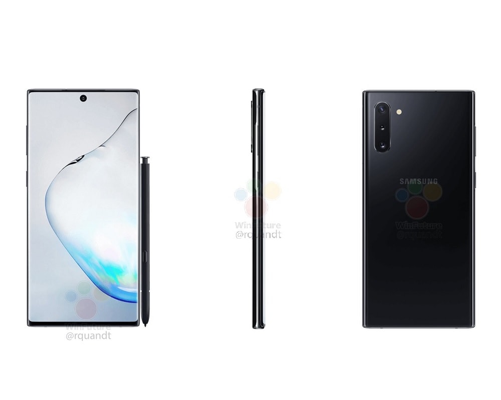 Todos los ángulos del Samsung Galaxy Note 10 en renders filtrados