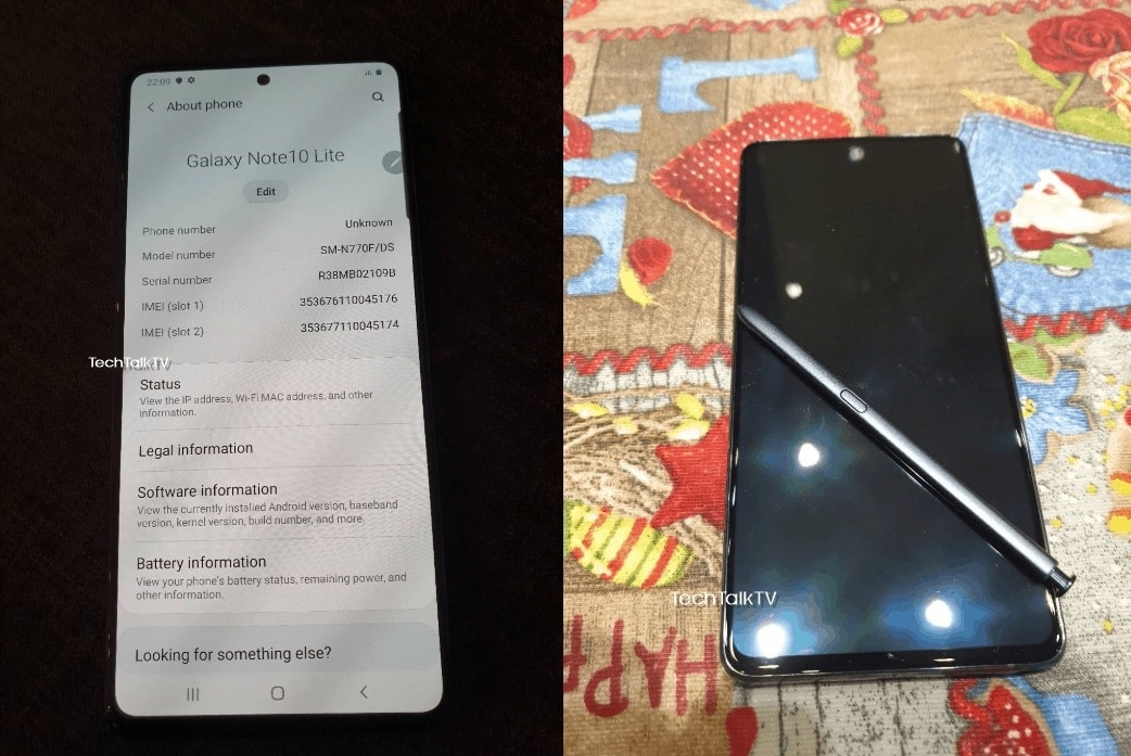 Primeras fotos en vivo del Samsung Galaxy Note 10 Lite